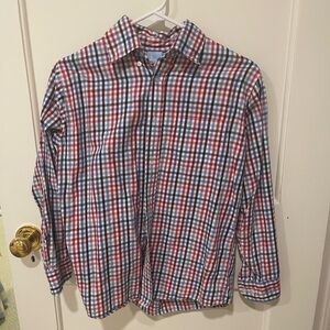 bella bliss Red and Blue Plaid Button Down Shirt